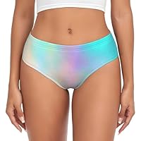 YOFIEN Braguitas de Mujer con Textura holográfica de arcoíris