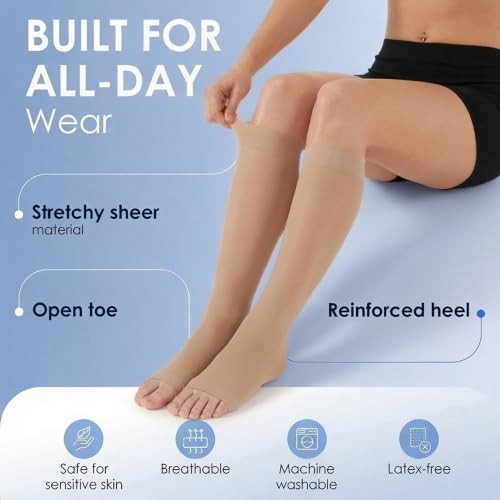 Image of ABSOLUTE SUPPORT Sheer Knee High Compression Socks 20-30mmHg