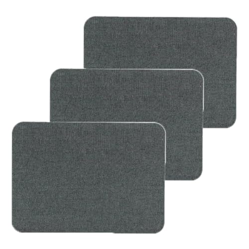 Patch Tissu Autocollant Réparation - 4 Pièces Noir (denim Et Imitation Lin) - Pour Canapé, Vêtements