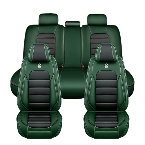 Image of Universal Car Seat Covers for Honda Prologue 2006-2026 Anti-Slip Seat Covers,Waterproof Faux Leather Full Coverage Car Seat Protectors Interior Accessories(5Pcs Standard /Black&Green)