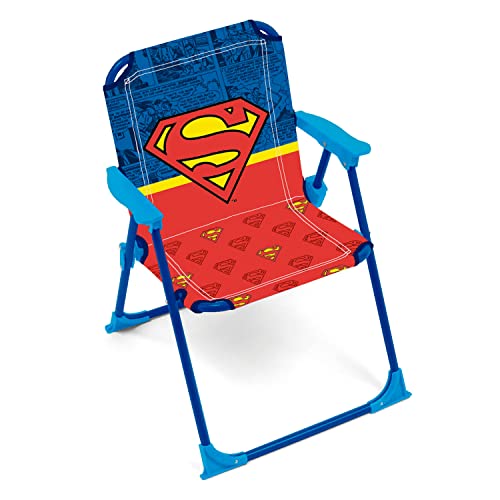 ARDITEX Silla Plegable con Brazos de Superman de DC Comics - 38x32x53cm - Adecuado para jardín, Camping, Playa o montaña - Ideal para niños y niñas.