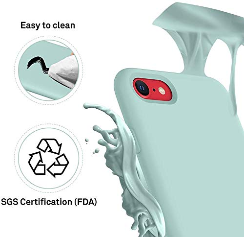 Image of REALCASE for iPhone SE 2022 Back Cover, Liquid Silicone Case Back Cover for Apple iPhone SE (3rd Generation) / iPhone SE 2020 / iPhone 8 / iPhone 7 (M Green)