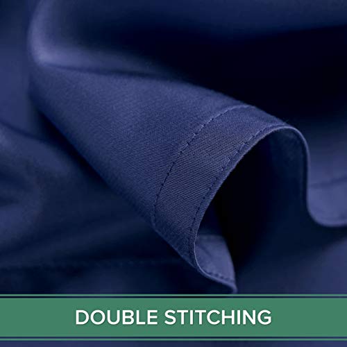 Image of Pure Bamboo Split King Sheets, Genuine 100% Organic Viscose Derived from Bamboo Bed Sheet Set, Soft & Cooling, Double Stitching, 2 Fitted Sheets (Split King, Cobalt Blue)