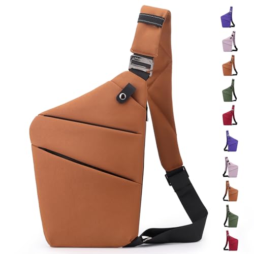 Image of Anti Theft Crossbody Bag,Sling Bag for Women Men,Multi-pocket Chest Shoulder Bag for Travel, Sport, Work