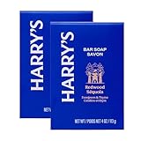 Harry's Bar Soap for Men - Redwood Scent, 4 oz Body Soap Bars, 2 Pack