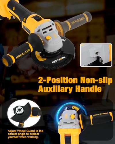 Angle Grinder Cordless 20V Battery,9600 RPM Brushless Power Motor,4-1/2-Inch to 5-Inch,2x4.0 AH Battery Electric Grinder Tool Set, for Cutting,Grinding,Polishing - Image 4