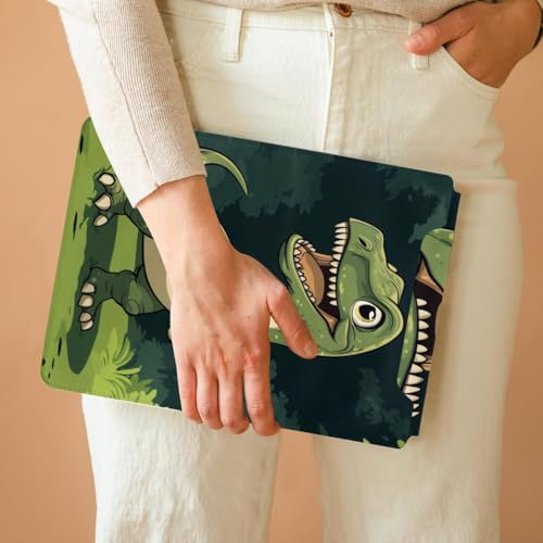 Funda para portátil de 13.8 x 10.2 pulgadas verde con diseño de dinosaurio 6