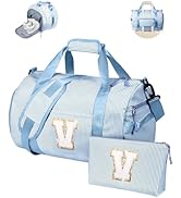 Vogewood Gifts for Teenager, Girls Travel Duffle Bag, Kids Initial Overnight Bags with Shoe Compa...