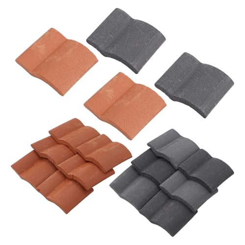Cpolebev 200 Pezzi di Tegole per Tetti, Set da Costruzione, Piastrelle in Miniatura, Mini Case delle Bambole, Tegole Finte, Giardini, Giardini, Diorami
