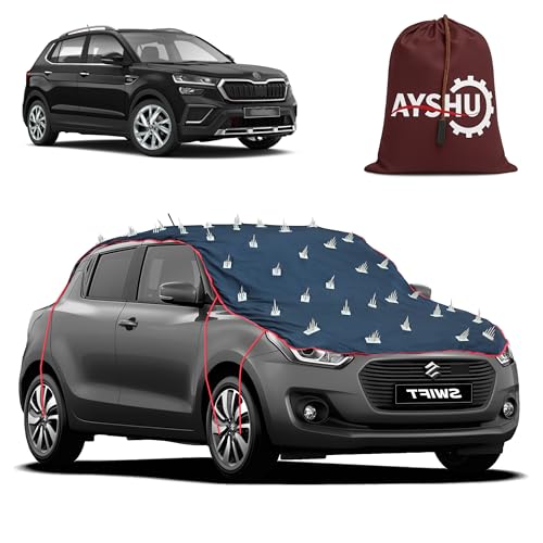 Image of AYSHU Water-Resistant Spike Car Cover for Skoda Kushaq - Protects from Dogs, Monkeys, Dust, Sunlight & UV - Full Roof Universal Fit