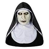 LMTGLDT Halloween Nun Mask Realistic Mask Nun with Headscarf Evil Nun Mask Full Head Costume Latex Mask Halloween Party Props