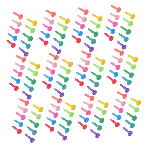 SOESFOUFU 350pcs Mini Split for Paper Crafts Double Prong Fasteners Iron Brad Decorative Nails for Craft Making