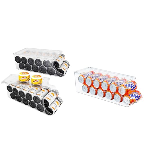 Image of SCAVATA 2 Pack Skinny Can Organizer & Soda Can Organizer for Refrigerator