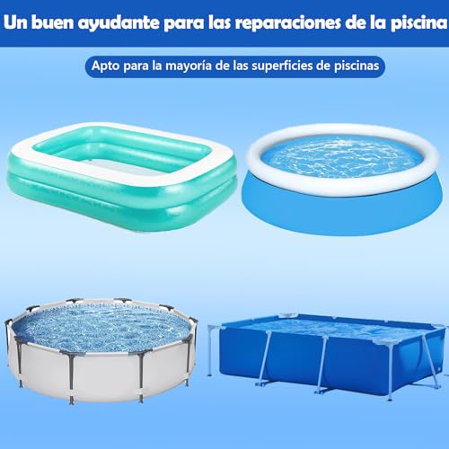 Miniatura 4 de Nepfaivy Parches Piscina - Kit Pinchazos Piscina Impermeable Pvc 10 X 150 Cm - Kit Reparación Piscina De Sellado Flexible Para Piscina, Piscina Infantil, Colchón Hinchable, Liner Piscina