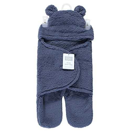 Image of Hudson Baby Unisex Baby Animal Sherpa Baby Outdoor Stroller Sack Wrap, Coronet Blue, One Size