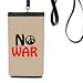 Love Peace World No War Phone Wallet Purse Hanging Mobile Pouch Black Pocket