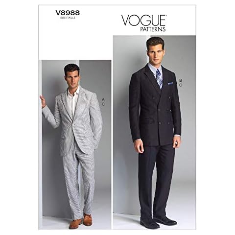 Vogue Patterns V8988 MUU 34/36/ 38/40 Mens Jacket and Pants, Multi-Color Cover