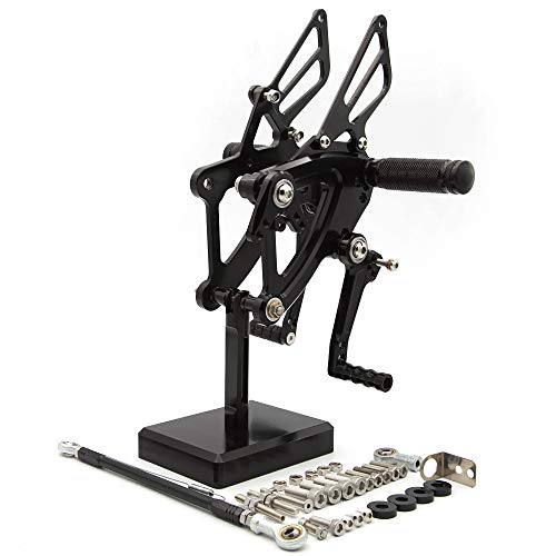 Fxcnc Cnc Billet Motorcycle Rearset Foot Pegs Rear Set Footrests Fully Adjustable Foot Boards Compatible With Cbr500R Cbr400R Cb500F Cb400F 2013 2014 2015 2016 2017 2018 2019 #TOP2