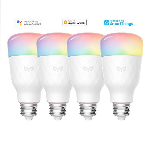 Yeelight Wifi Ampoule 16 millions de couleurs E27 10W RGB Dimmable 800lm Lumière blanche Smart Home App Télécommande (4-Pack)