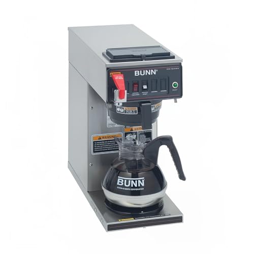 Bunn 12950.0293 CWTF15-1 Automatic 12 Cup Coffee Brewer with 1 Lower Warmer and Black Plastic Funnel - 120V