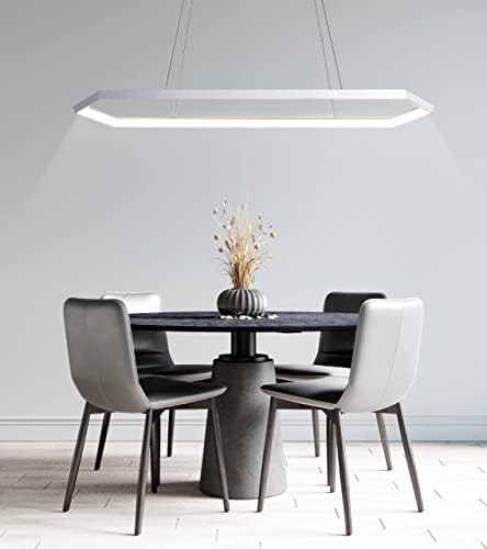 Acco LED White Hexagon Arrow 4 Feet Led Pendant Light | European Look | 48 Watt | Living Room | Showroom | Office Space| Residences | Dinning Area (Warm White- 3000K)-image-12