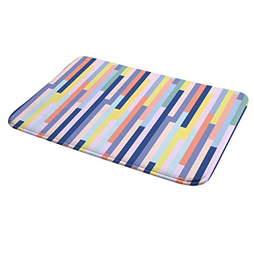Felpudo de terciopelo coral de alta calidad con elegante diseño de rayas de colores 5