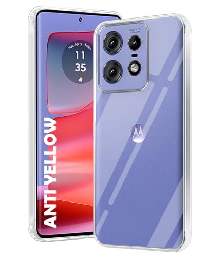 Image of DIZORO Compatible with Motorola Moto Edge 50 Pro 5G Back Cover Case Clear,[ Anti Yellow ][Military Grade Protection] Hard PC Back Cover Transparent
