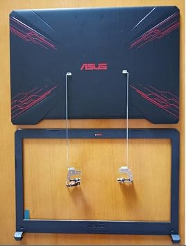Replacement for ASUS TUF FX504 FX504G FX504GD FX504GM FX504GE Gaming LCD Back Cover Top Case Rear Lid & Front Bezel & Screen Hinges