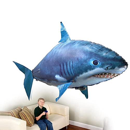 Remote Control Flying Shark UFO Glow Balloon with Light DIY Inflatable Flying for Kids Children Party Wedding Propose Marriage Indoor Outdoor Floating Shark Fish Toy (Sharkã€No Lightã€‘) (Style Sharkã€No Lightã€‘)