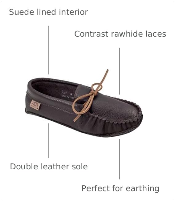 Image of Laurentian Chief Men's Buffalo Hide Earthing Moccasins