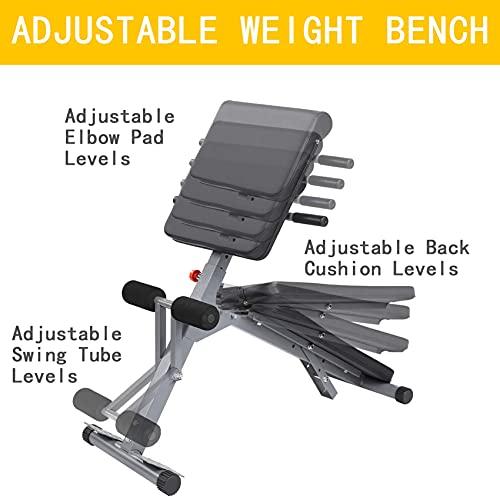 heka Adjustable Abdominal Bench Foldable Weight Bench Multi-Purpose Ab Bench Fitness Equipment Foldable Flat Exercise Chair Workout Multifunctional Training Bench