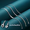 CASSIECA 3Pcs Sterling Silver Bracelets for Women - Layered Dainty Link Chain Adjustable Stackable Station Jewelry for Ladies and Girls #2