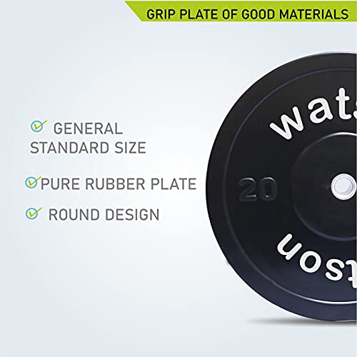 Image of WATSON Dumbbell Plates, 40Kg(20Kgx2) 28mm Bumper Weight Plates With 2 Inch Metal Insert, Strength Training Barbell Weights for Home Gym Workouts