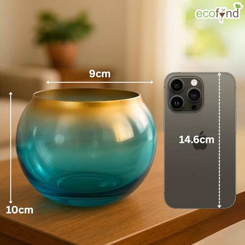 Image of ecofynd Glass Vase for Flowers Plants, Modern Decorative Vase for Home Decor Center Table, Bedroom, Living Room, Office Decoration, Wedding or Gifts, Luster Glass Vase, (GVASE011)