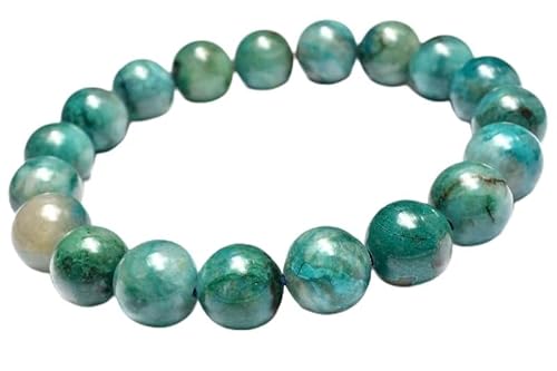 [福縁閣] １点物 希少☆シャッタカイト入り クリソコラシリカ 11mm ブレスレット_MC1118 天然石 パワーストーン