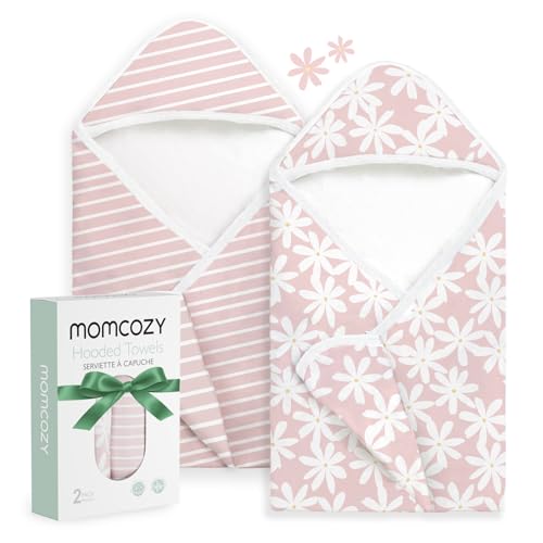 Image of Momcozy Baby Towel with Hooded - Ultra Soft & Absorbent Large Bath Towel Set for Comfort & Gentle on Baby's Skin - Shower Gift & Bath Essential & Baby Registry Search for Newborn,Infant,Toddler,Kids