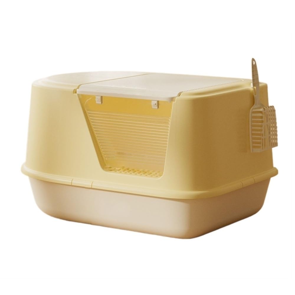 Artykuły dla zwierząt, Kuweta dla kota z kapturem, duża, zamknięta kuweta małych i dużych kotów(Yellow)