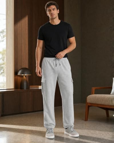 Image of Nobero Joggers for Men | Oversized Fit | Elasticated Waist with Drawcord | Soft & Breathable Fabric | Loose Track Pants | Casual & Streetwear