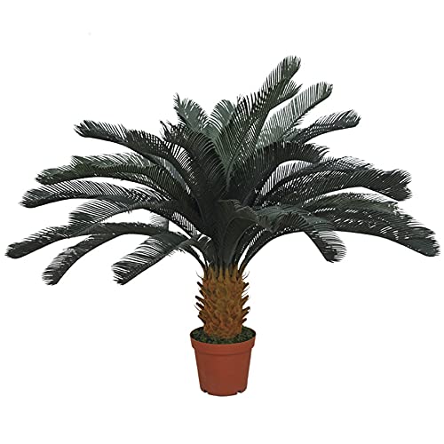 Plantawa Planta Cica 125 Cm Plantas Artificiales Decoración Para Interior Y Exterior, Planta Artificial Con Maceta Para Hogar Ideal Para Salón Cocina Terraza O Jardín