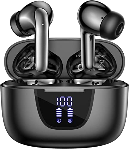 Image of Wireless Earbuds Bluetooth 5.3 Deep Bass True Wireless Ear Phones 30H Playback LED Power Display in-Ear Buds with 4 ENC Mics Charging Case IP7 Waterproof for Sports