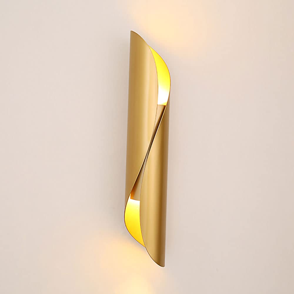 IVEKYKIBC 2-Lights - Wall Sconce with Metal Spiral Lamp Body G9 Light Source Lighting Fixture Modern Minimalist Living Room Decorative Lamps Compatible with Bedroom Hallway TV Chandelier(Gold)