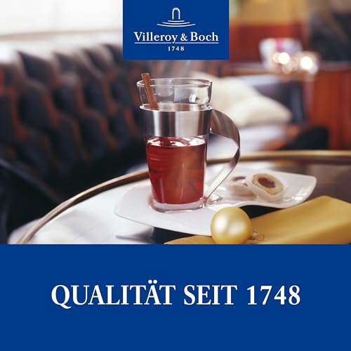 Villeroy & Boch - Newwave Ausgefallenes Latte Macchiato Glas 500 Ml, Spülmaschinenfest, Teeglas, Tasse, Becher, Heißgetränkebecher Groß Für Latte Macchiato, Cappuccino, Kaffee Und Glühwein, Edelstahl