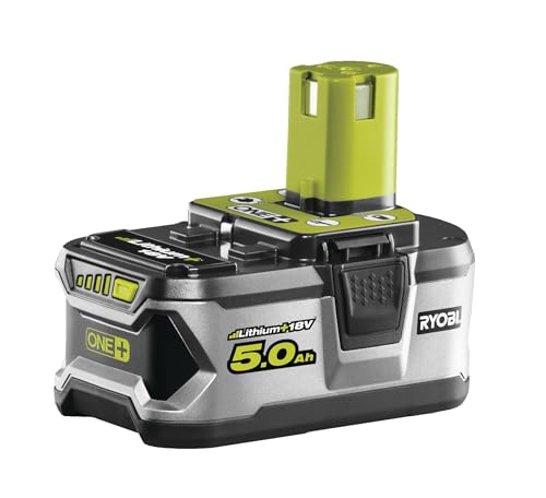 RYOBI - Batterie 18 Volts One+ 5,0 Ah Lithium-ION - Compatible avec Tous Les Outils 18V One+ et 100% Rétro-Compatible - Grande Autonomie et Performance - RB18L50