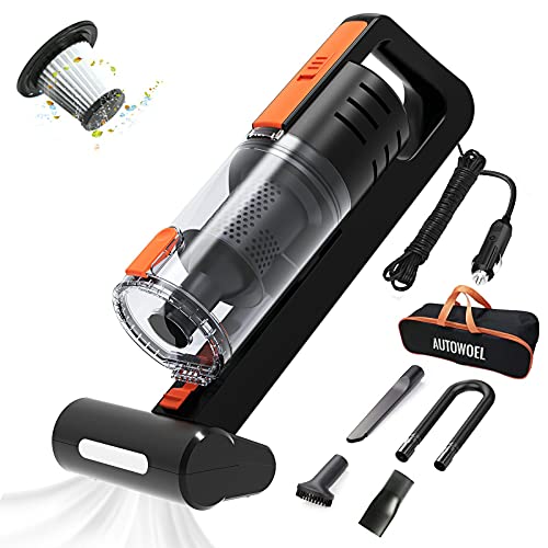 AUTOWOEL Best Car Vacuum Cleaner, Handheld Portable Vacuum Cleaner for Car, 7500PA High Power Handheld Vacuum Cleaner, Double Motor Cyclone Suction Vacuum with Wet or Dry, 16.4 Ft Corded