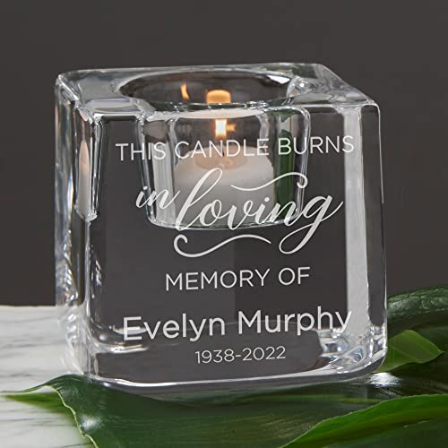Personalization Universe Orrefors Engraved Memorial Ice Cube Votive Candle Holder