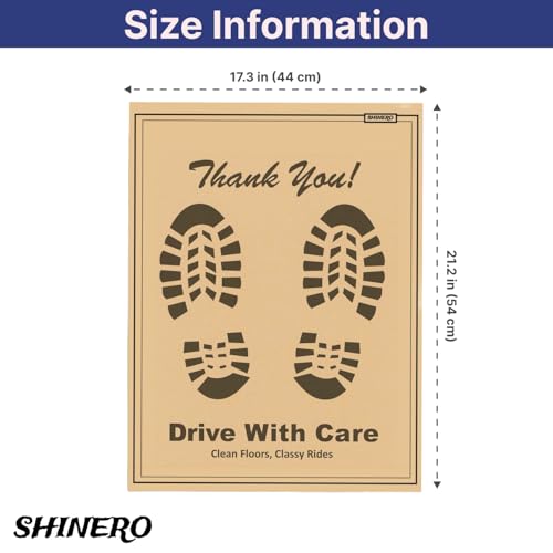 Image of disposable car Floor Paper Mats (pack of 100) | Disposable Thank You foot paper sheets (17x23 Inch) - Oil & Dirt Resistant Protection leg paper mats for Detailing & Car Wash