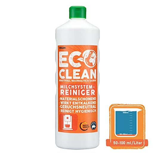 Eco Clean® mjölksystemrengörare 1L - mycket effektiv mjölkrengörare kaffemaskin - skonsam mot materialet som rengörs - tillförlitlig rengörare för mjölkskummare - tillverkad i Tyskland