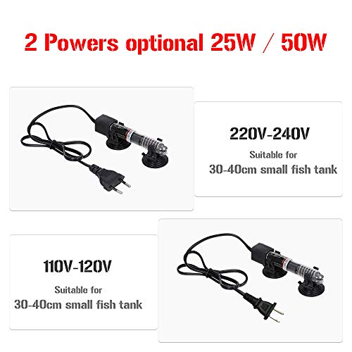 Queenser Aquecedor mini aquário termostato automático submersível aquecedor tanque de peixes aqueced