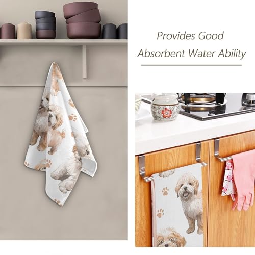 Toalla de gimnasio y baño absorbente con estampado de Yorkshire Terrier, pack de 2 8