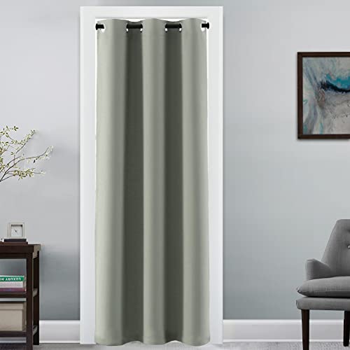 Image of H.VERSAILTEX Doorway Curtain Blackout Closet Door Curtain Room Divider Window Treatment Curtain for Bedroom Thermal Insulated Privacy Drape Soundproof Grommet, 42 x 80 inches, 1 Panel, Sage
